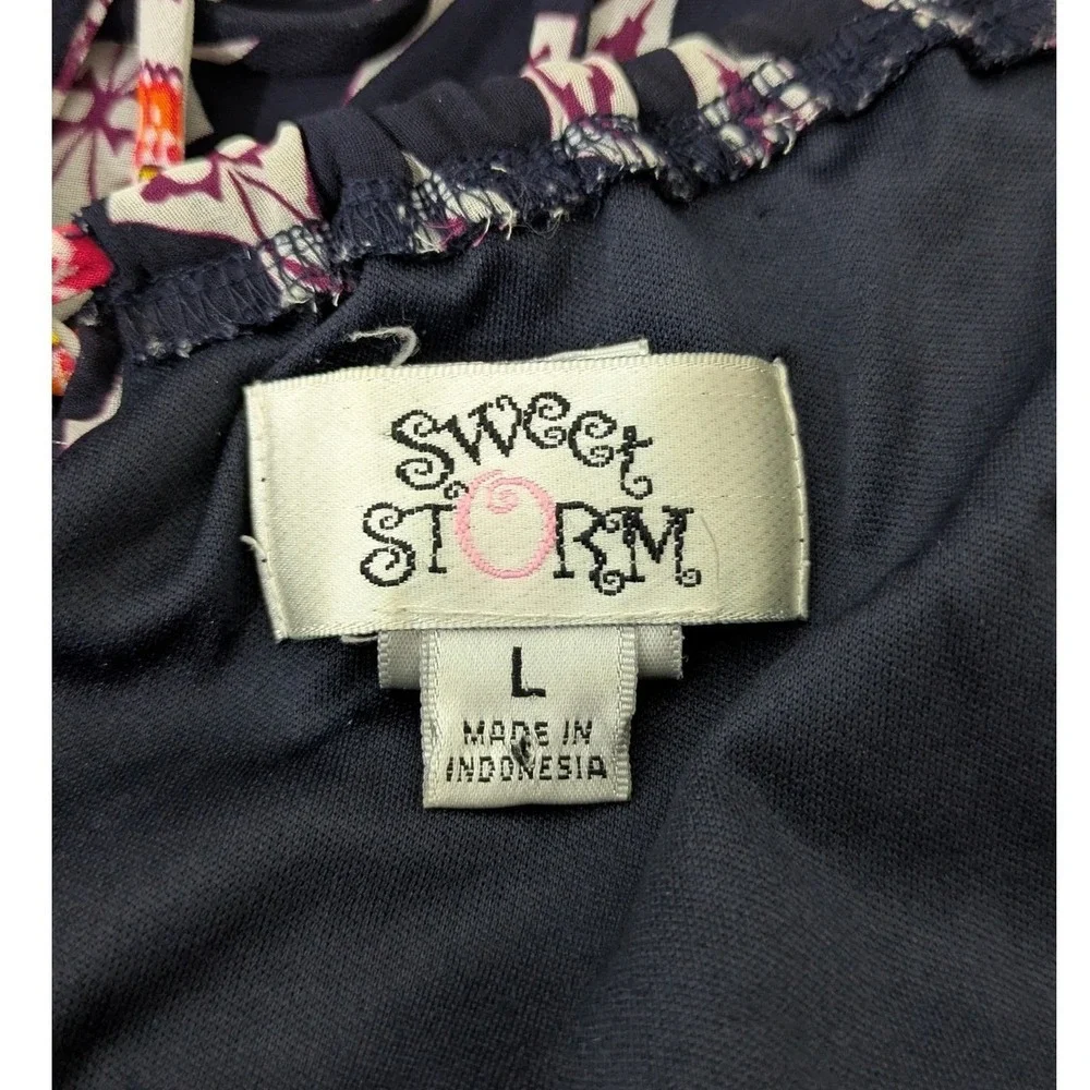 Sweet‎ Storm Women's Sleeveless Paisley Blue Pink Long Dress Maxi Size L